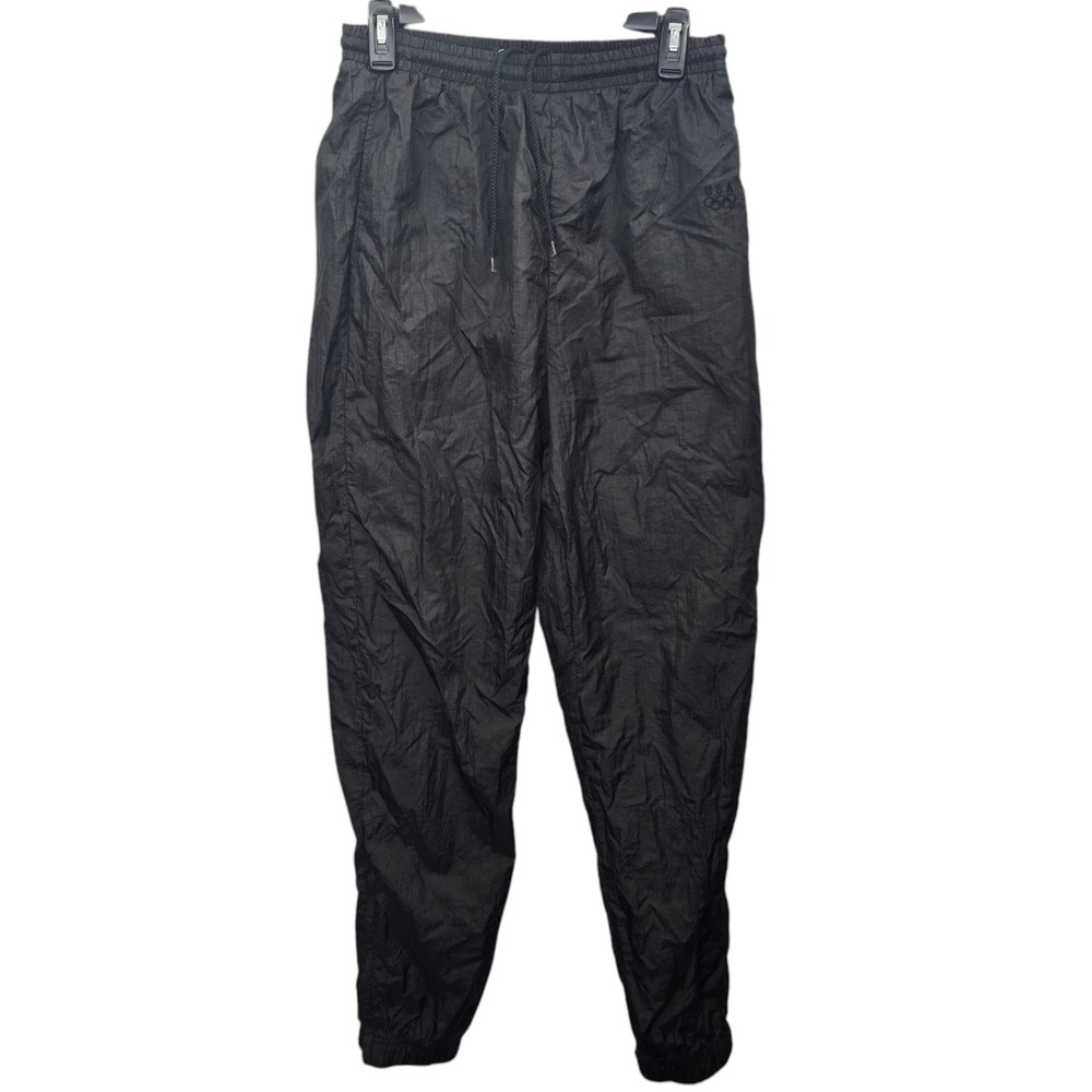 VTG 90s USA Olympics JCPENNEY Mens Sz M Nylon Track Wind Breaker Pants Black‎